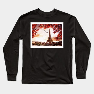 Paris, Oil Art Long Sleeve T-Shirt